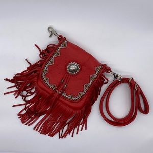 Tribe America real Leather handmade fringe purse,iconic brand new western piece!
